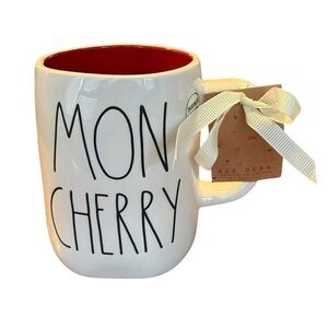 Rae Dunn MON CHERRY Double Sided Mug